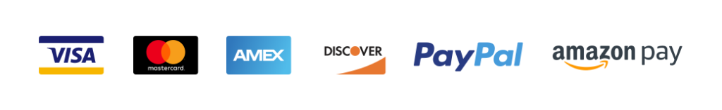 Accepted Payment Methods: Visa, Mastercard, Amex, Discover, PayPal, Amazon Pay